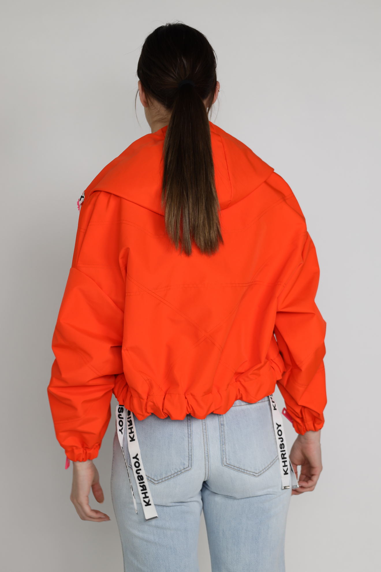 Orange on sale crop windbreaker