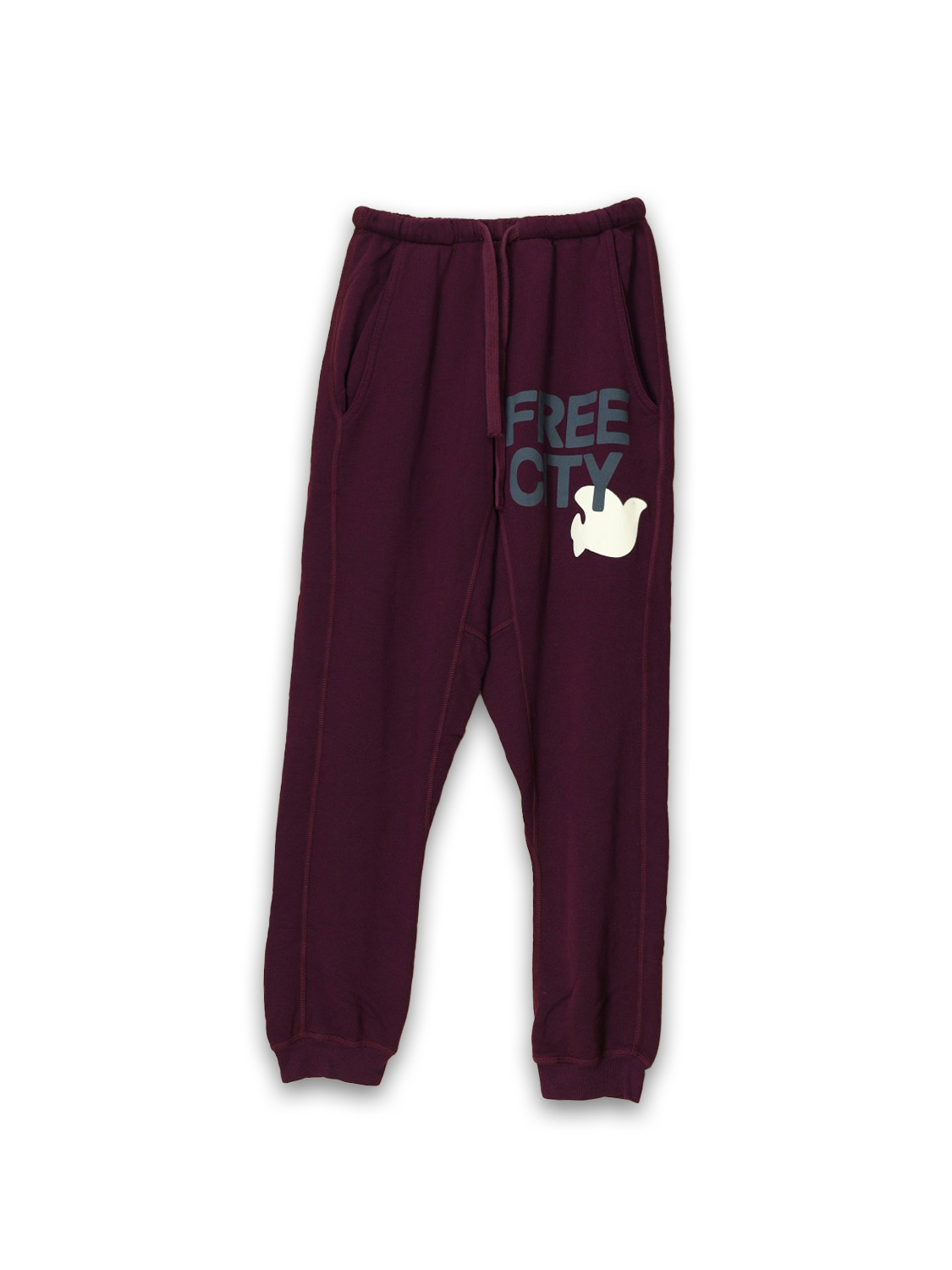 Free City Superfluff - Jogging trousers in cotton blend     bordeaux XS