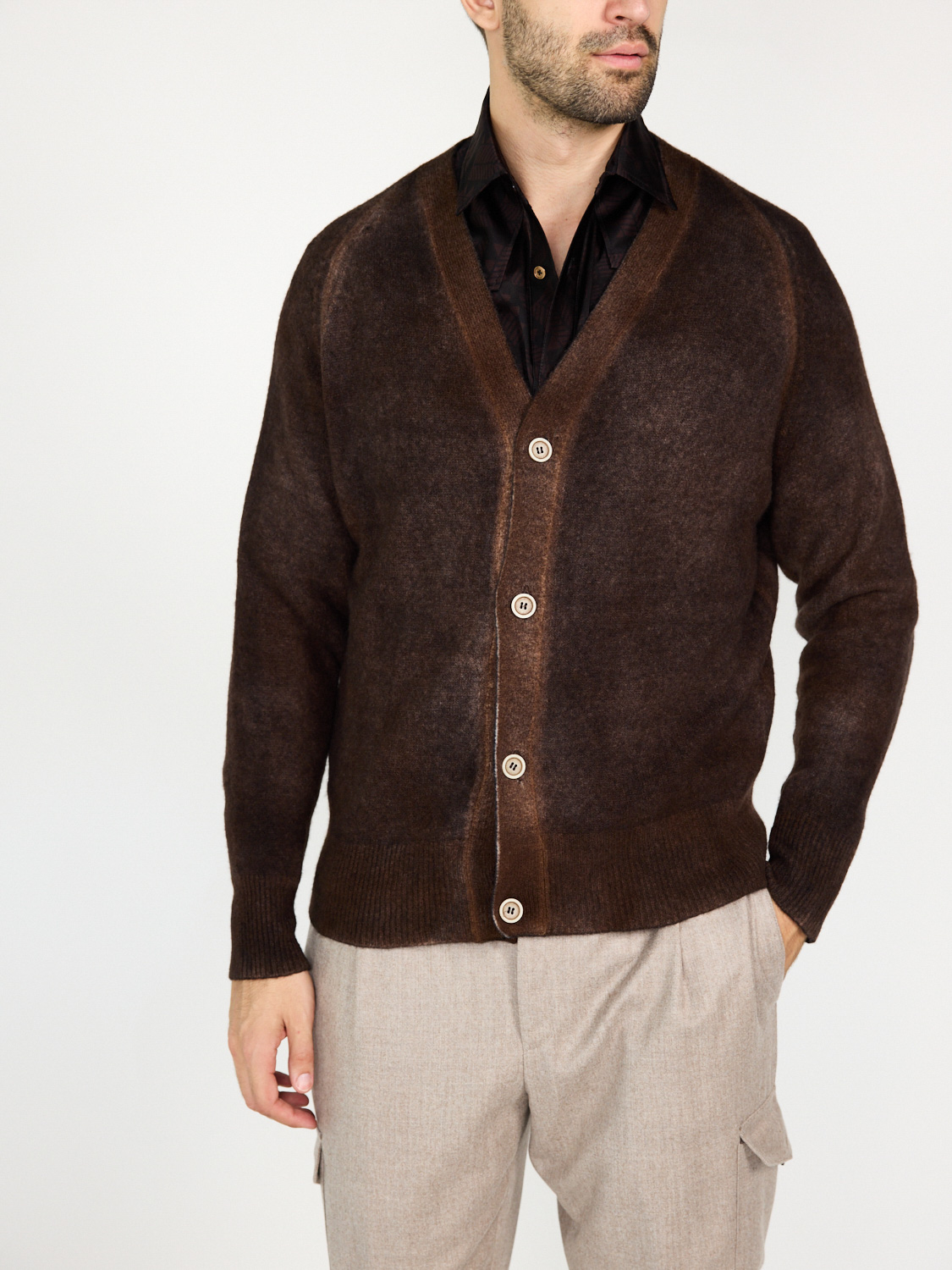 Avant Toi Merino blend cardigan   brown M