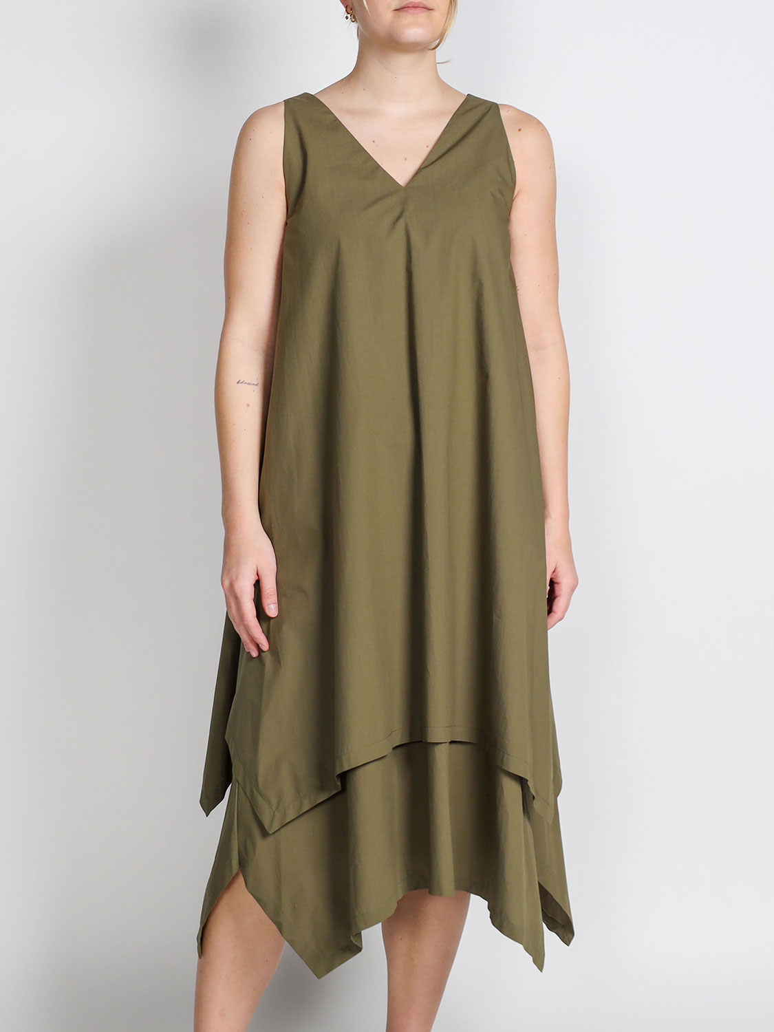 Odeeh V-neck midi dress  khaki 40