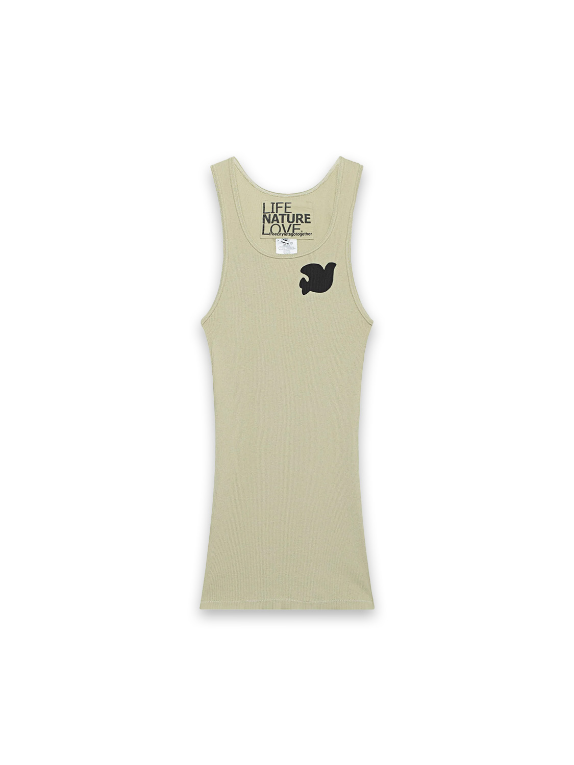 Free City Ribbed tank top with back print  hellgrün XS/S