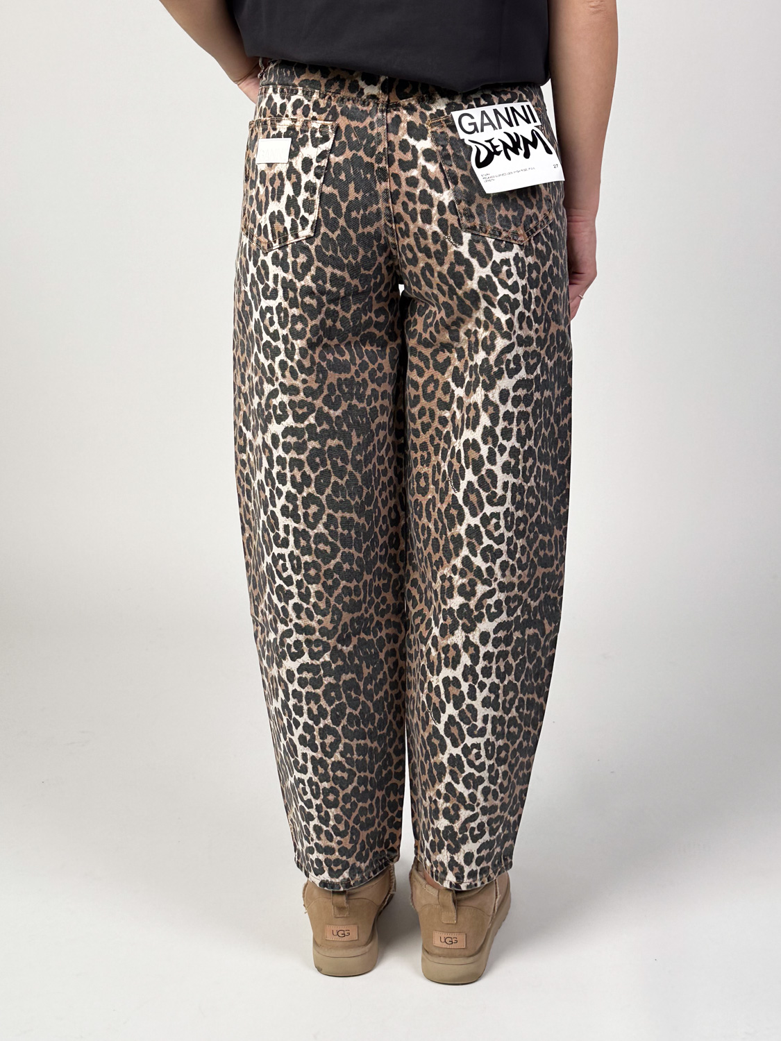 Ganni Stary - denim with leopard print   multi 27