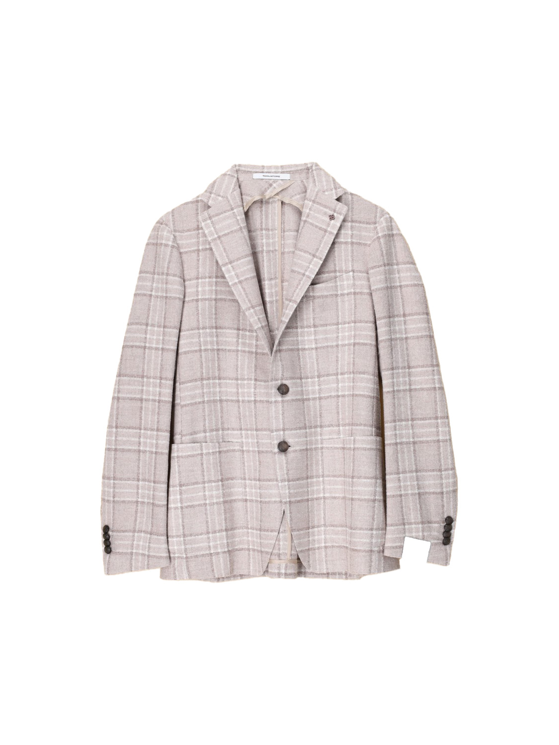 TAGLIATORE Knitted jacket with checked pattern  beige 48