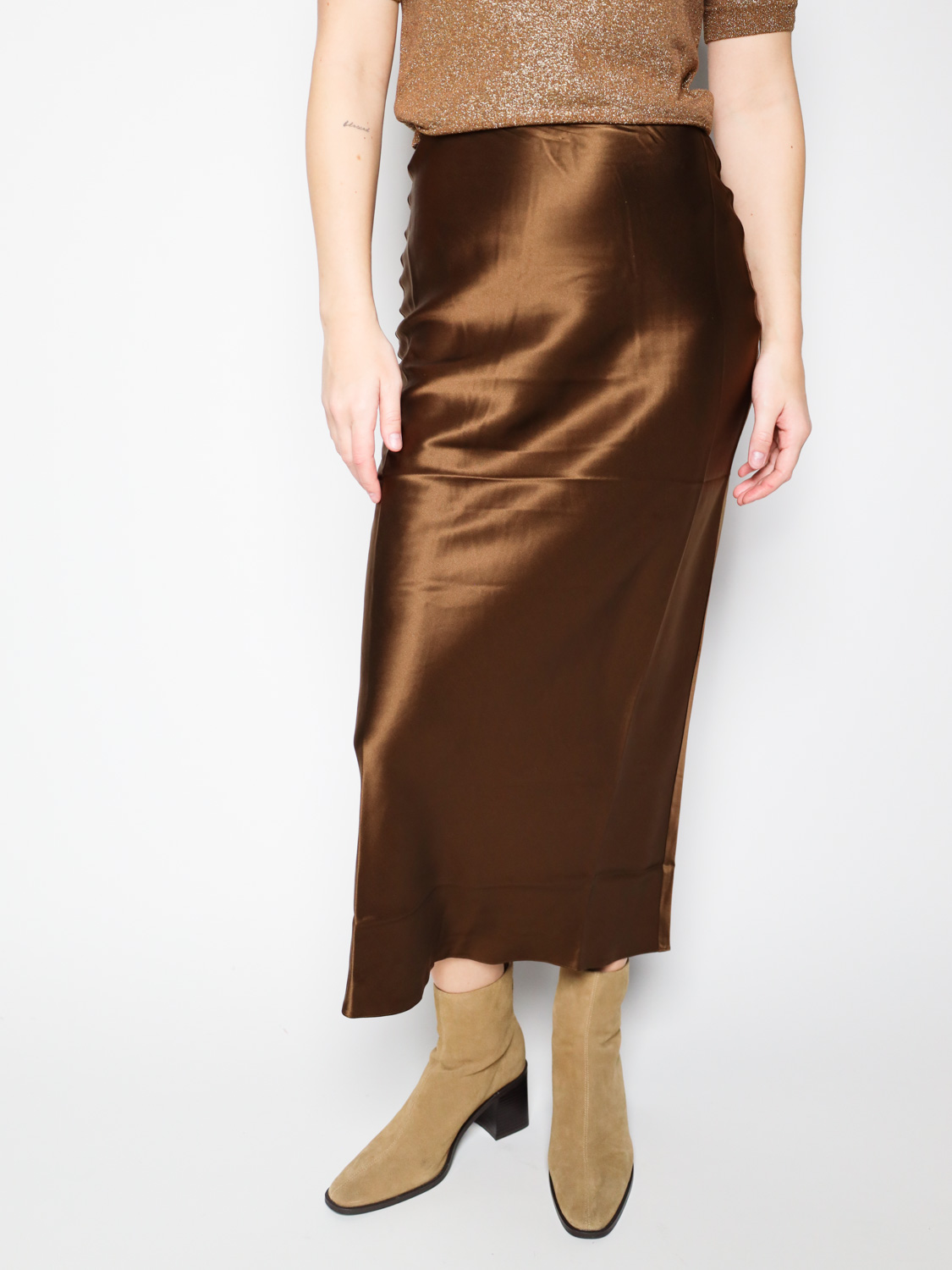 Frame Silk maxi skirt  brown M