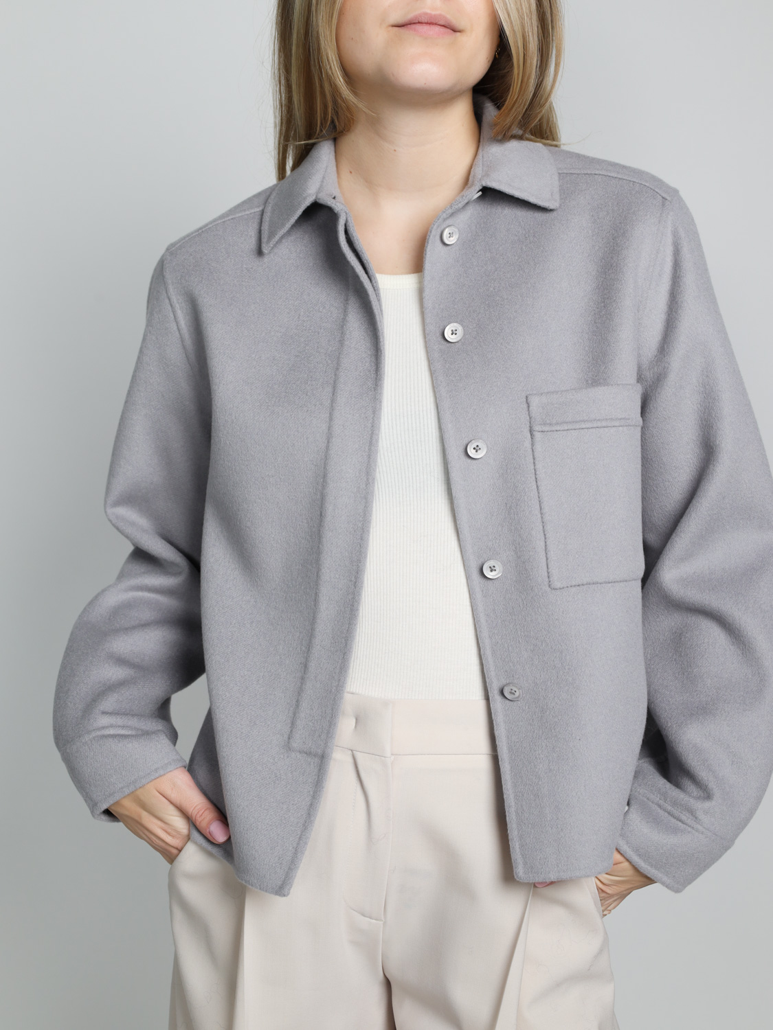 Iris von Arnim Dascha – Doubleface cashmere-wool mix jacket  grey 34