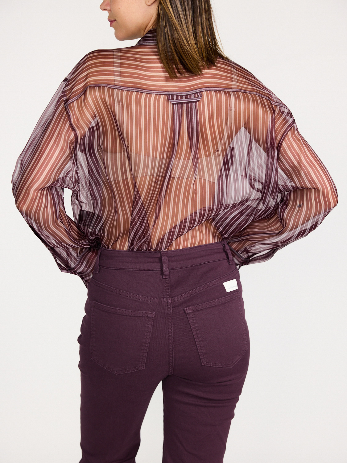 Dorothee Schumacher Transparent stripe Blouse  bordeaux S