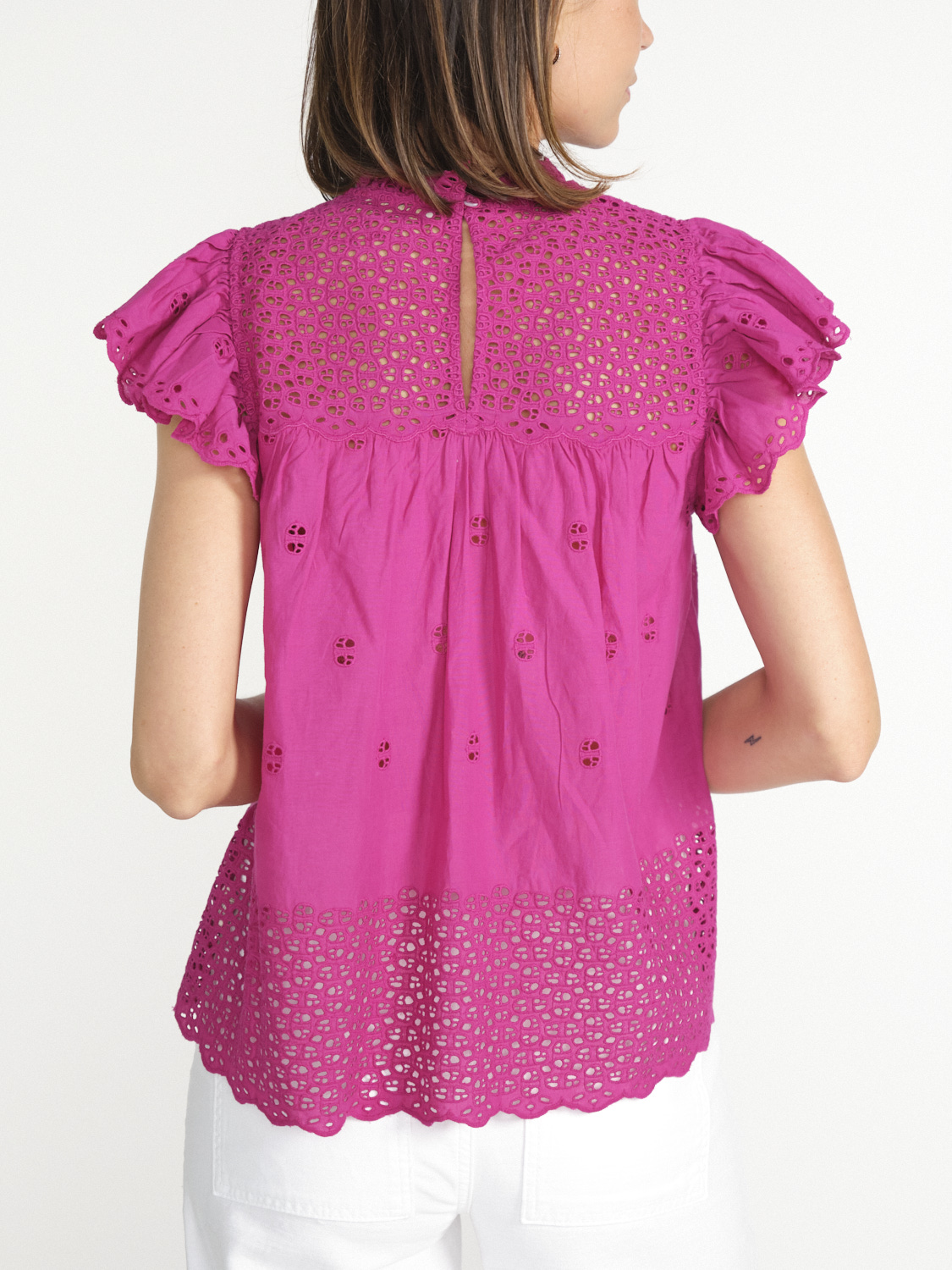 Ulla Johnson Kassi Shirt aus leichtem Baumwolle – Voile  pink 34