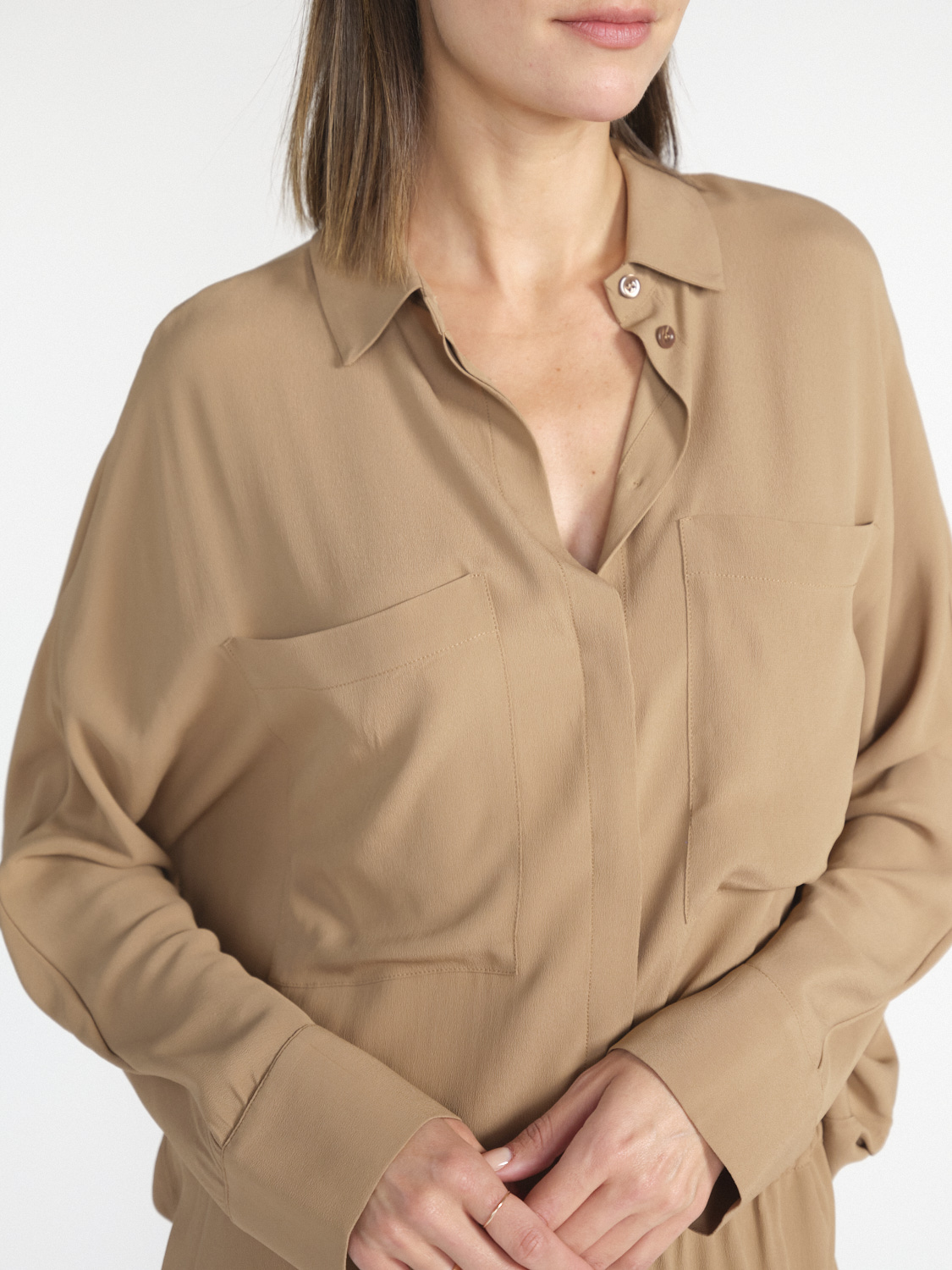 Semicouture Lightweight blouse with breast pockets  beige 34