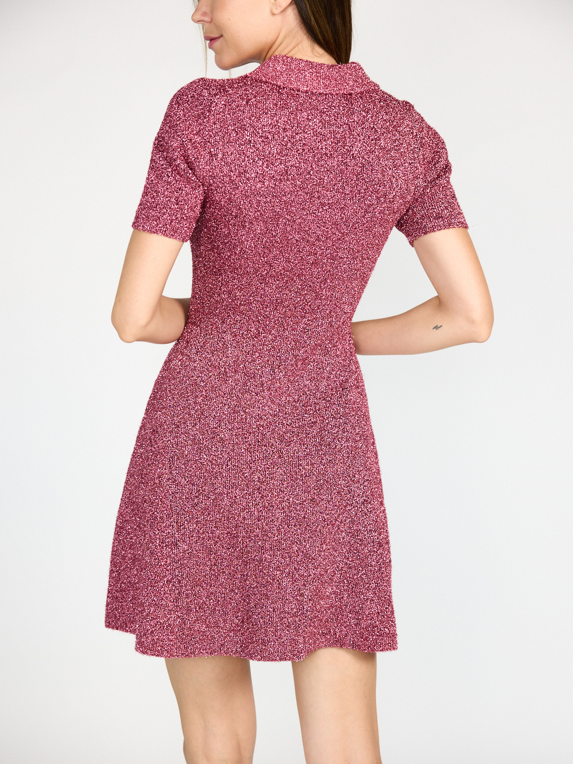 Ganni Mini dress with glittering threads  pink S