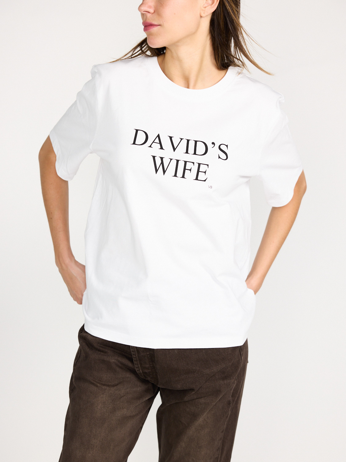 Victoria Beckham Davids Wife - Slogan Tee white XS