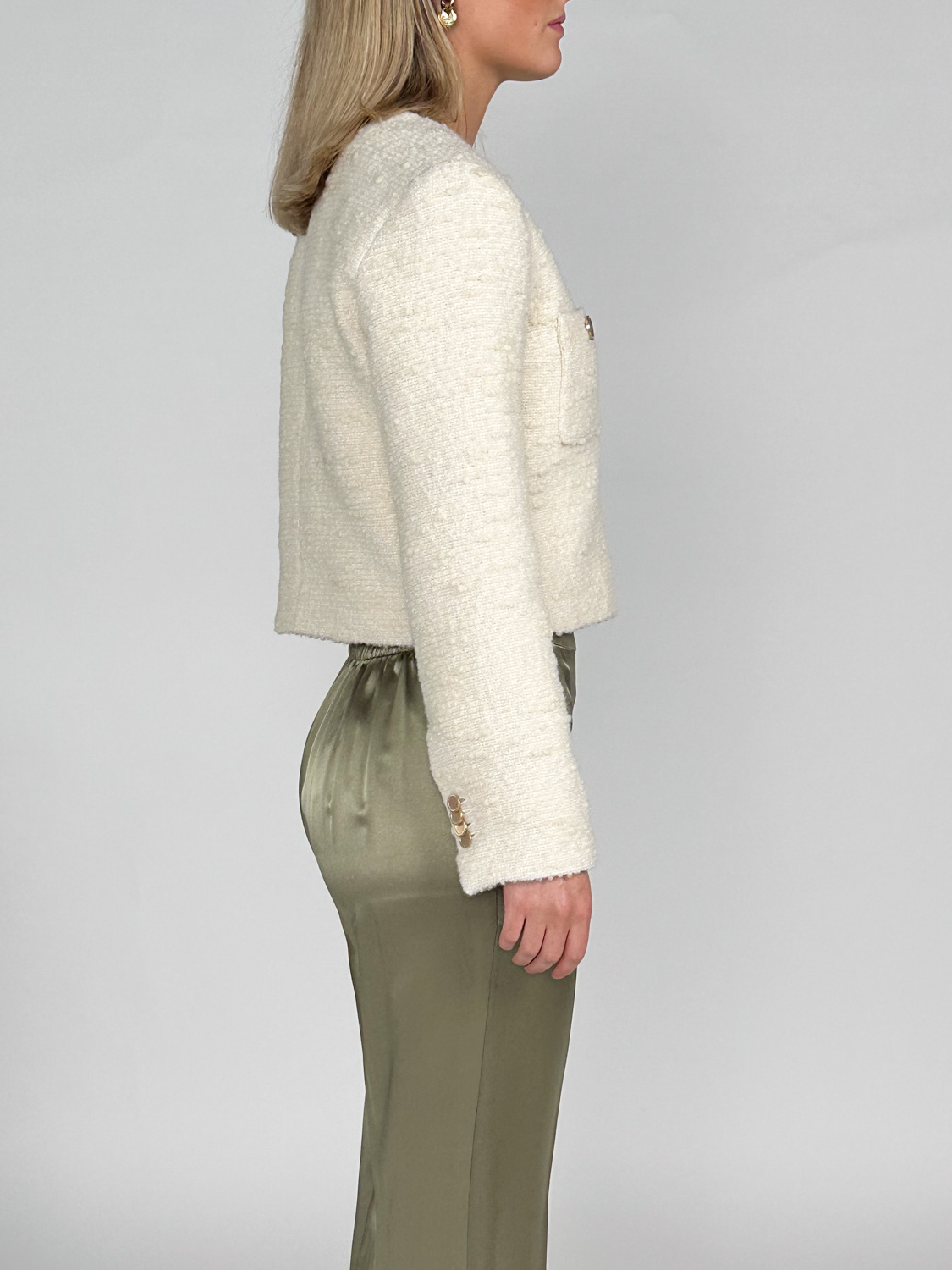 Frame Short jacket made from a structured cotton blend  creme XS