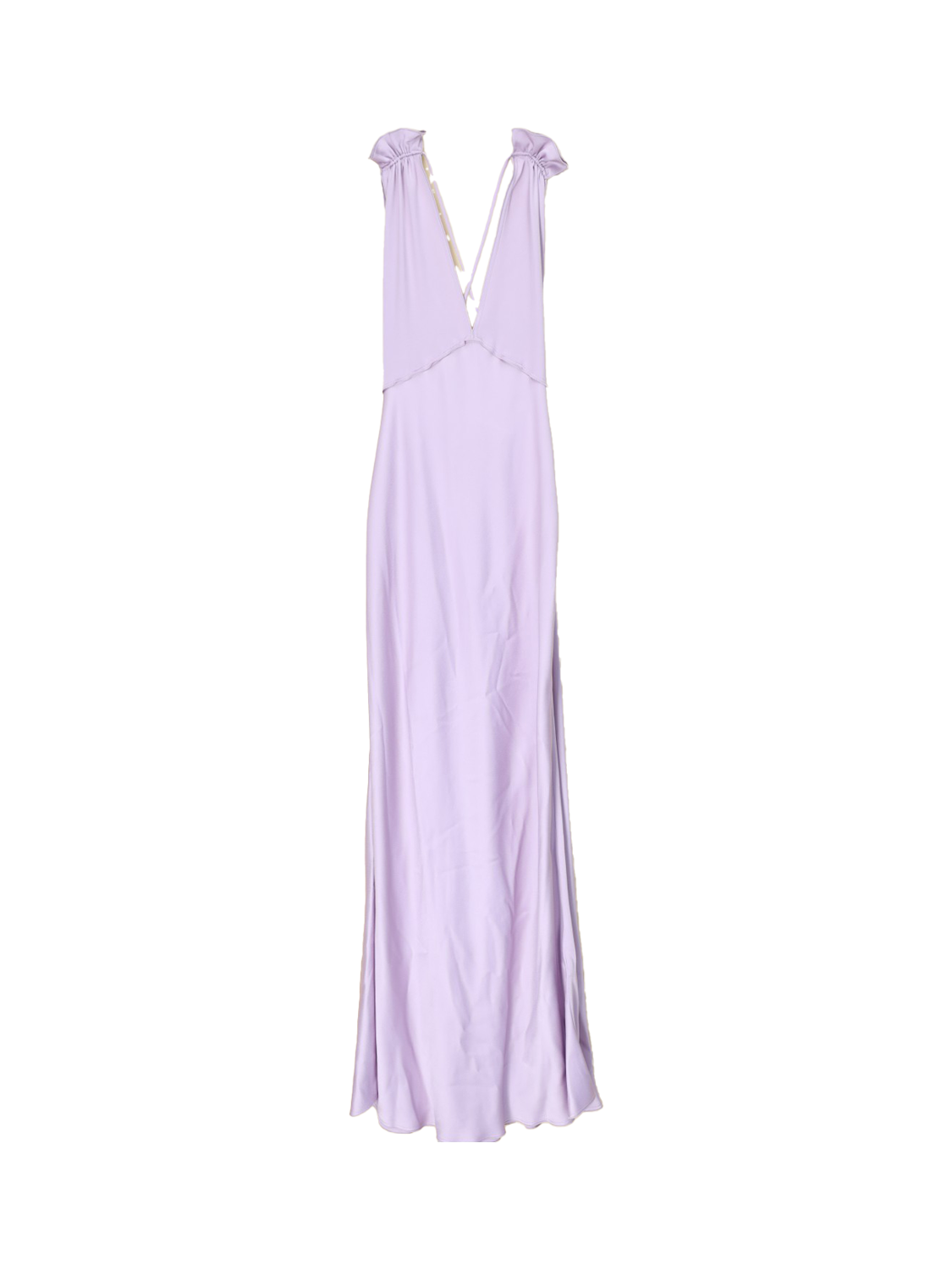 Victoria Beckham Gathered maxi dress in satin look  morado 36