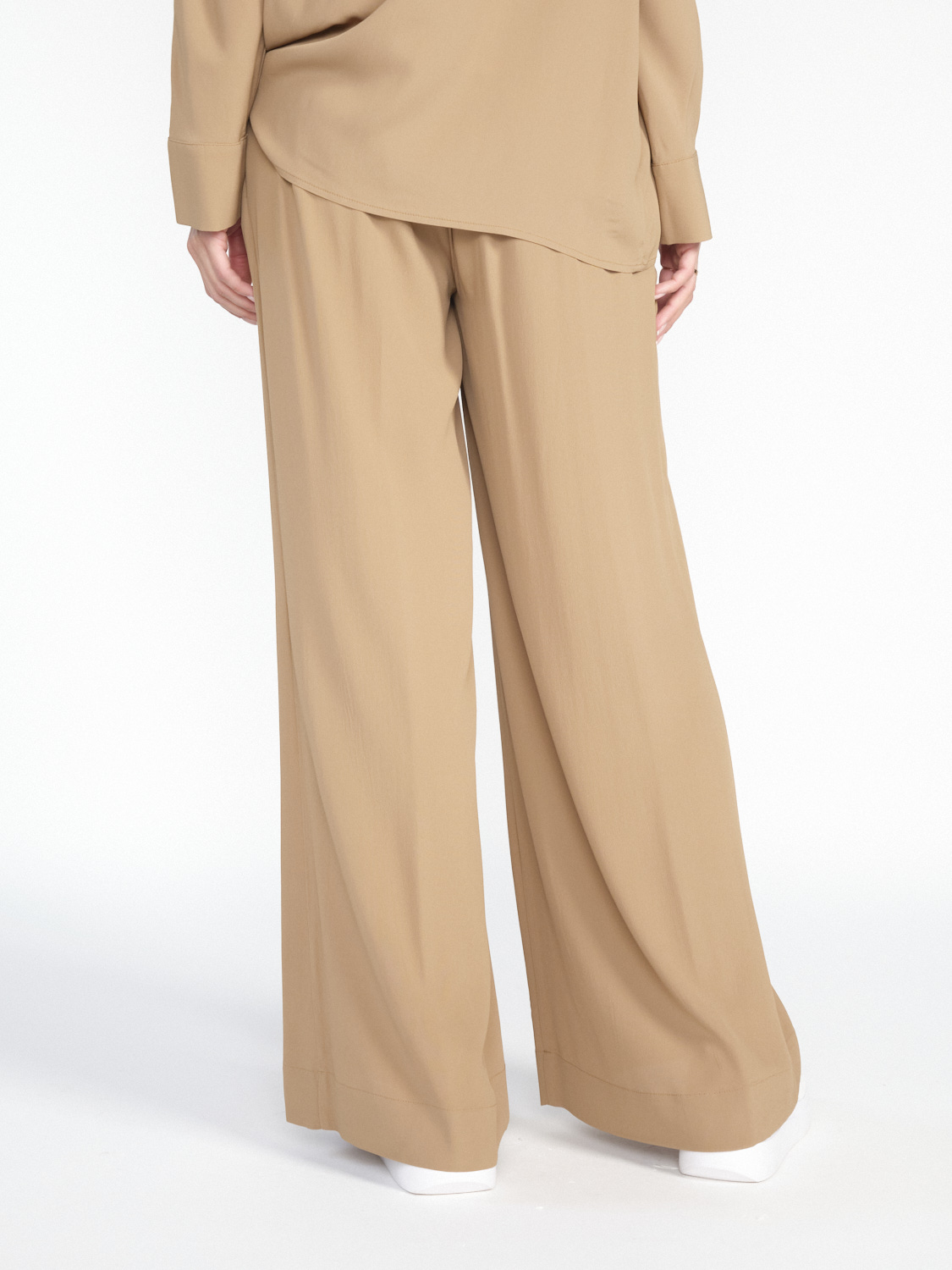 Semicouture Lightweight trousers with elastic waistband  beige 34