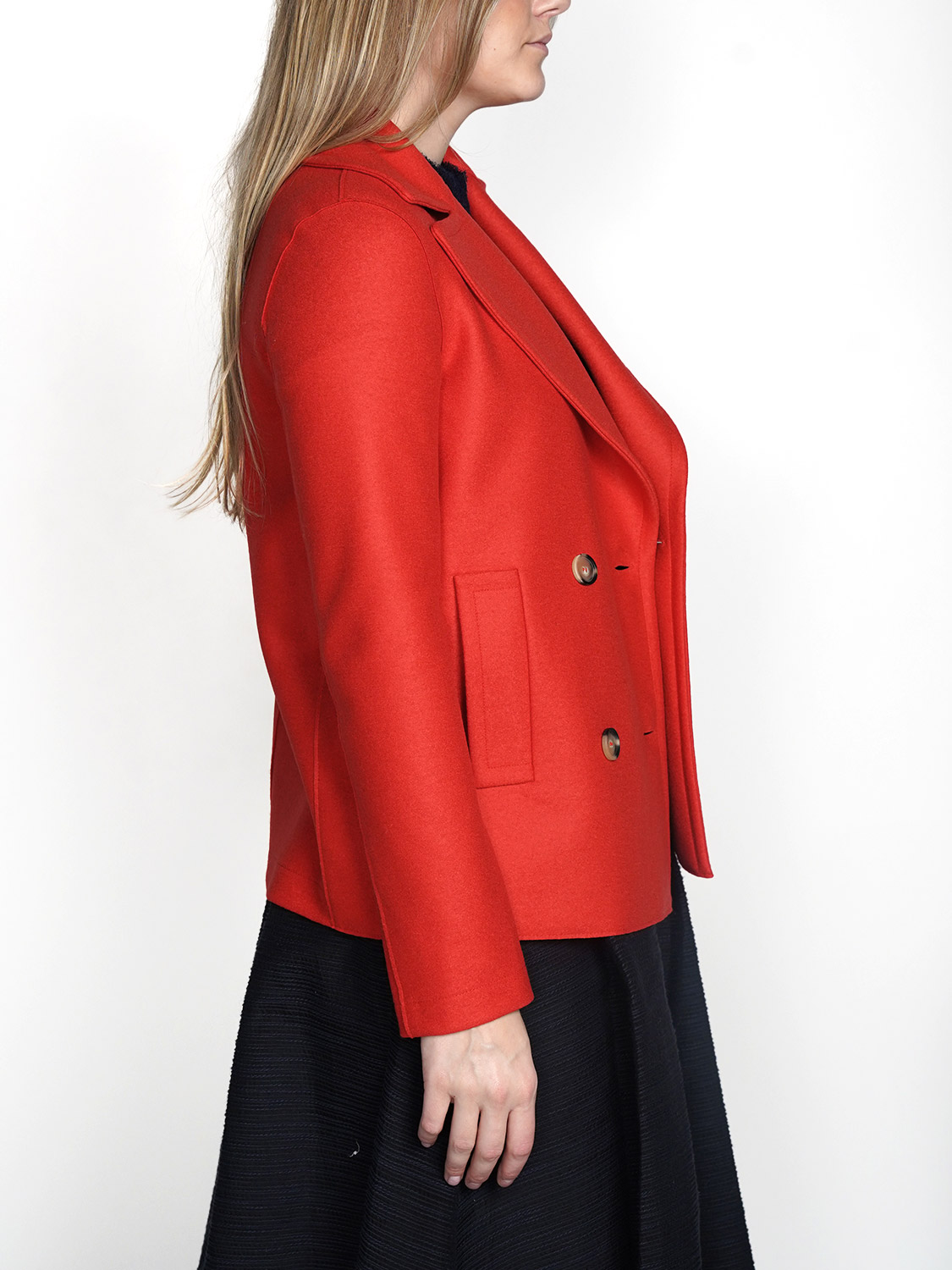 Harris Wharf London Peacoat Light – Jacke aus leicht gepresster Wolle  rot 38