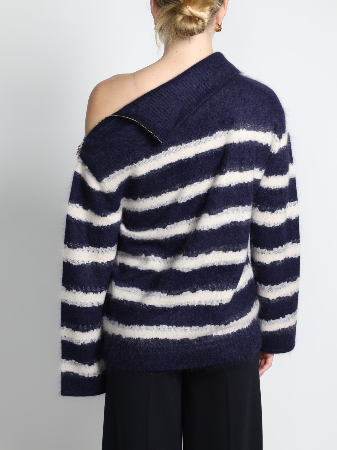 Dorothee Schumacher Fluffy Statements – Gestreifter Pullover   marine M