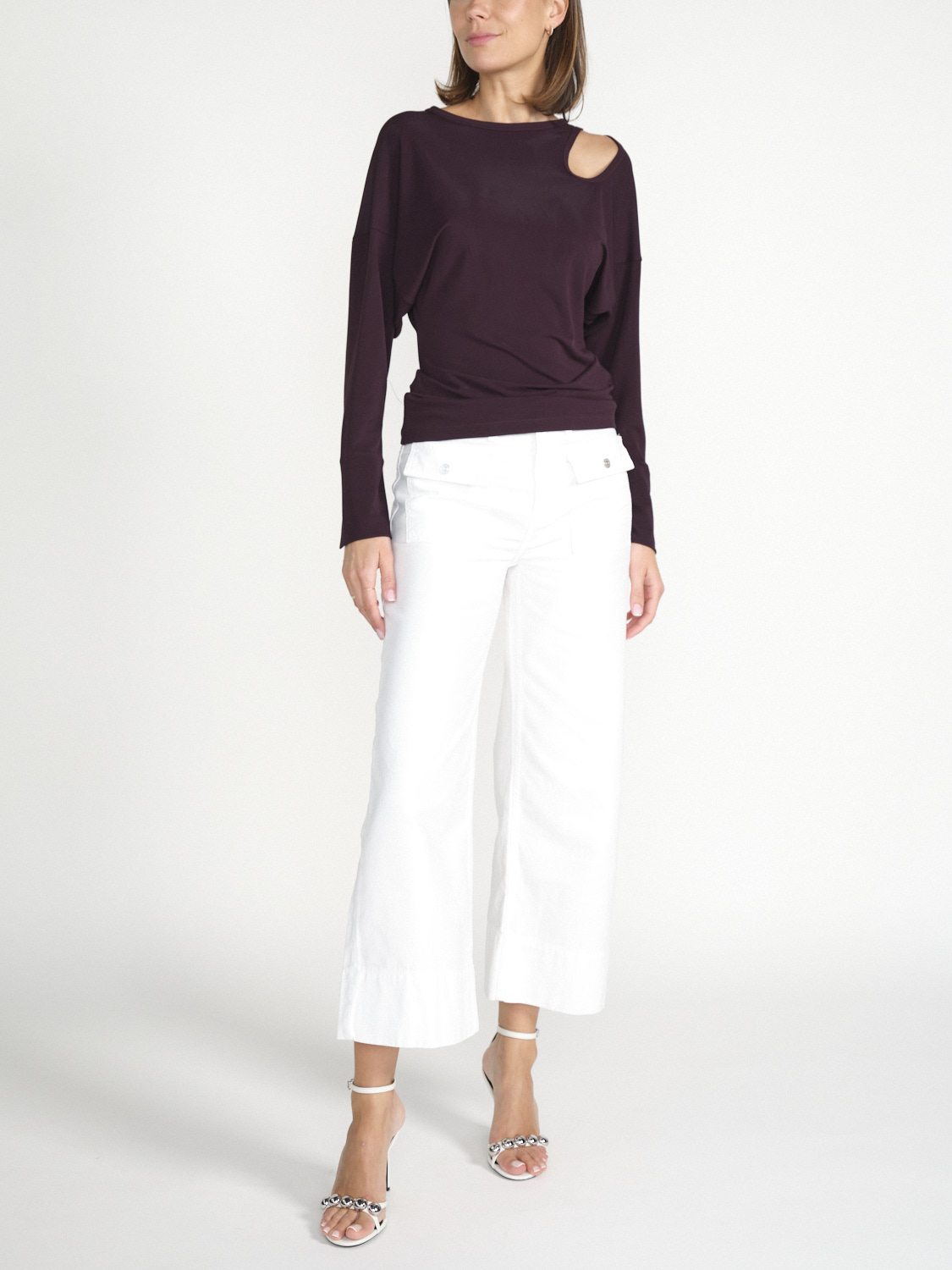 Victoria Beckham Twist – Stretchige Bluse mit Cut-Out-Detail   beaurdeux  XS