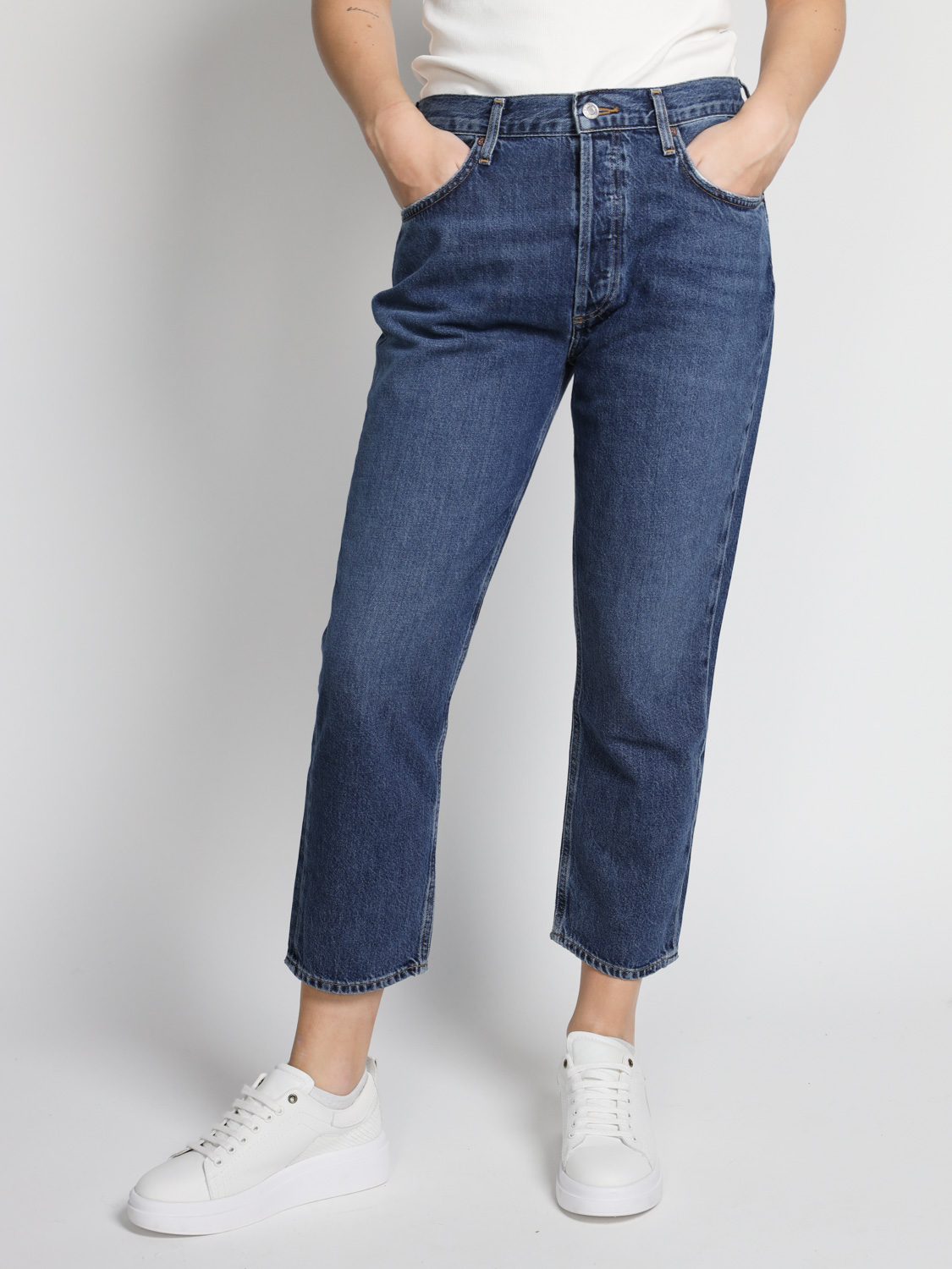 Agolde Riley – Straight Crop Jeans   blau 25