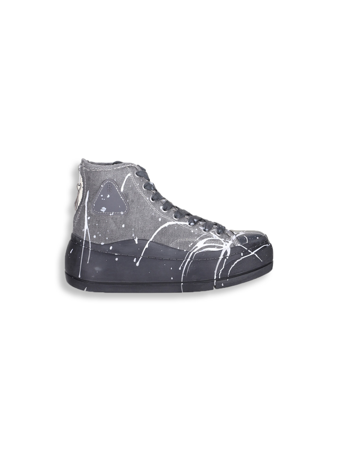 Kurt High Top Sneaker - Sneaker in denim grigio chiaro con spruzzi di colore 