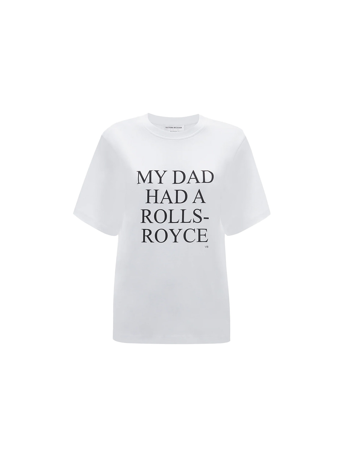 Victoria Beckham Slogan Tee – My Dad had a Rols Royce  nero S