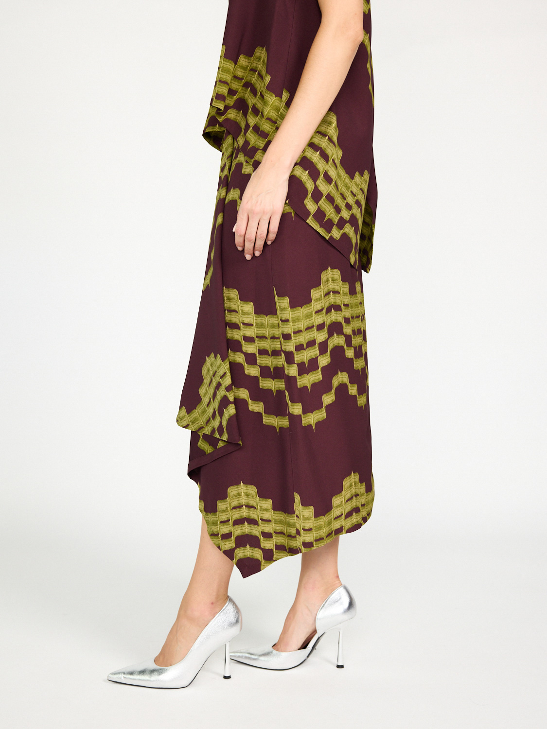 Odeeh skirt with graphic print  bordeaux  36