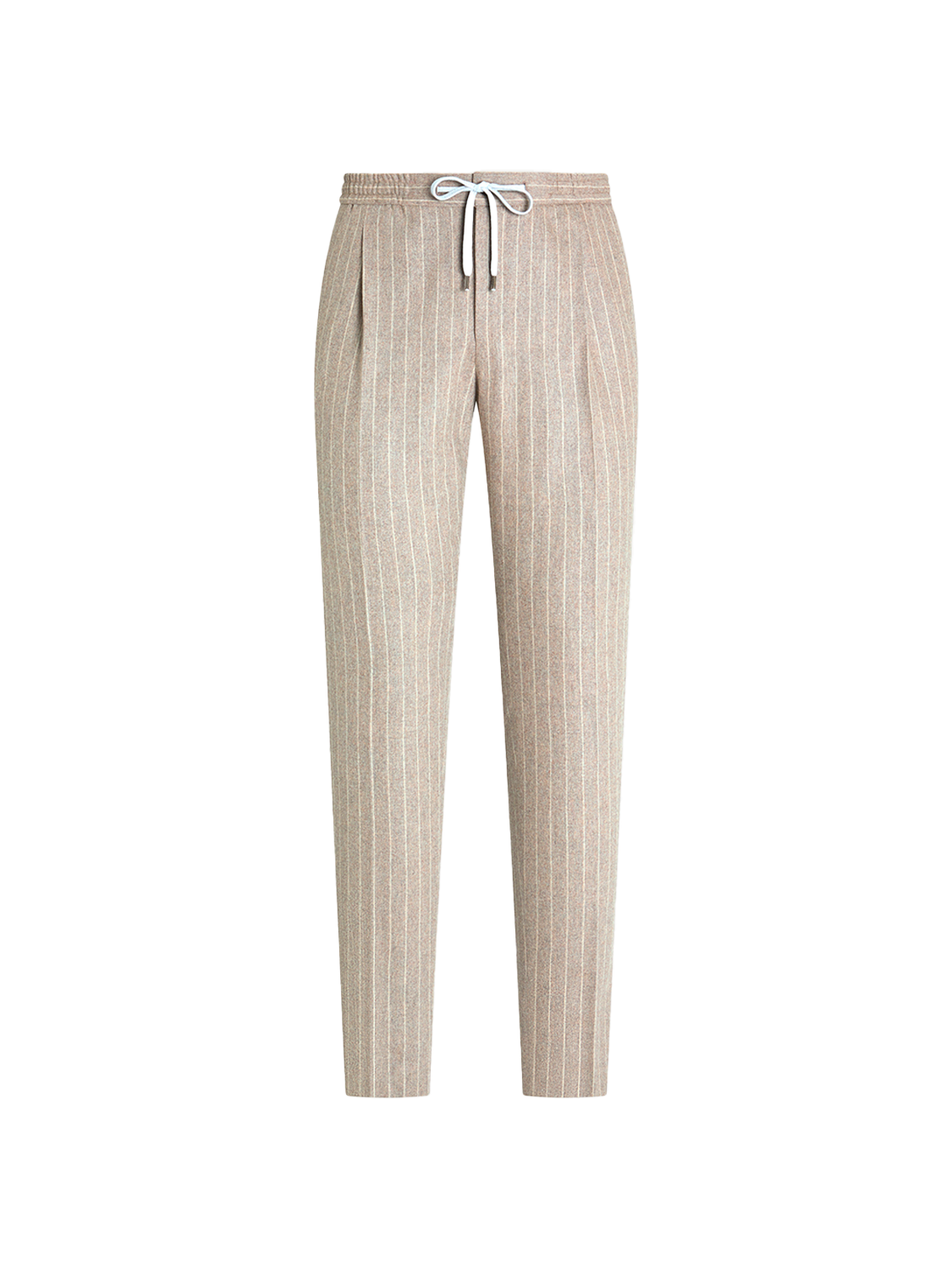 Soft fit trousers made from a virgin wool-cashmere mix with pinstripes 