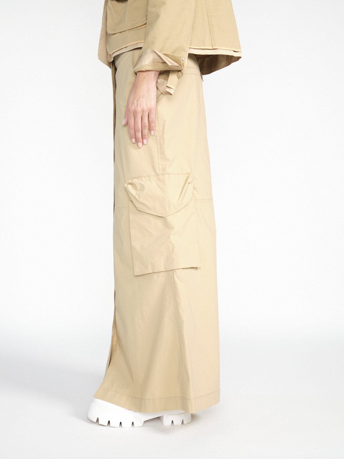 Dorothee Schumacher Poplin Power Skirt – maxi skirt made of cotton  beige XS