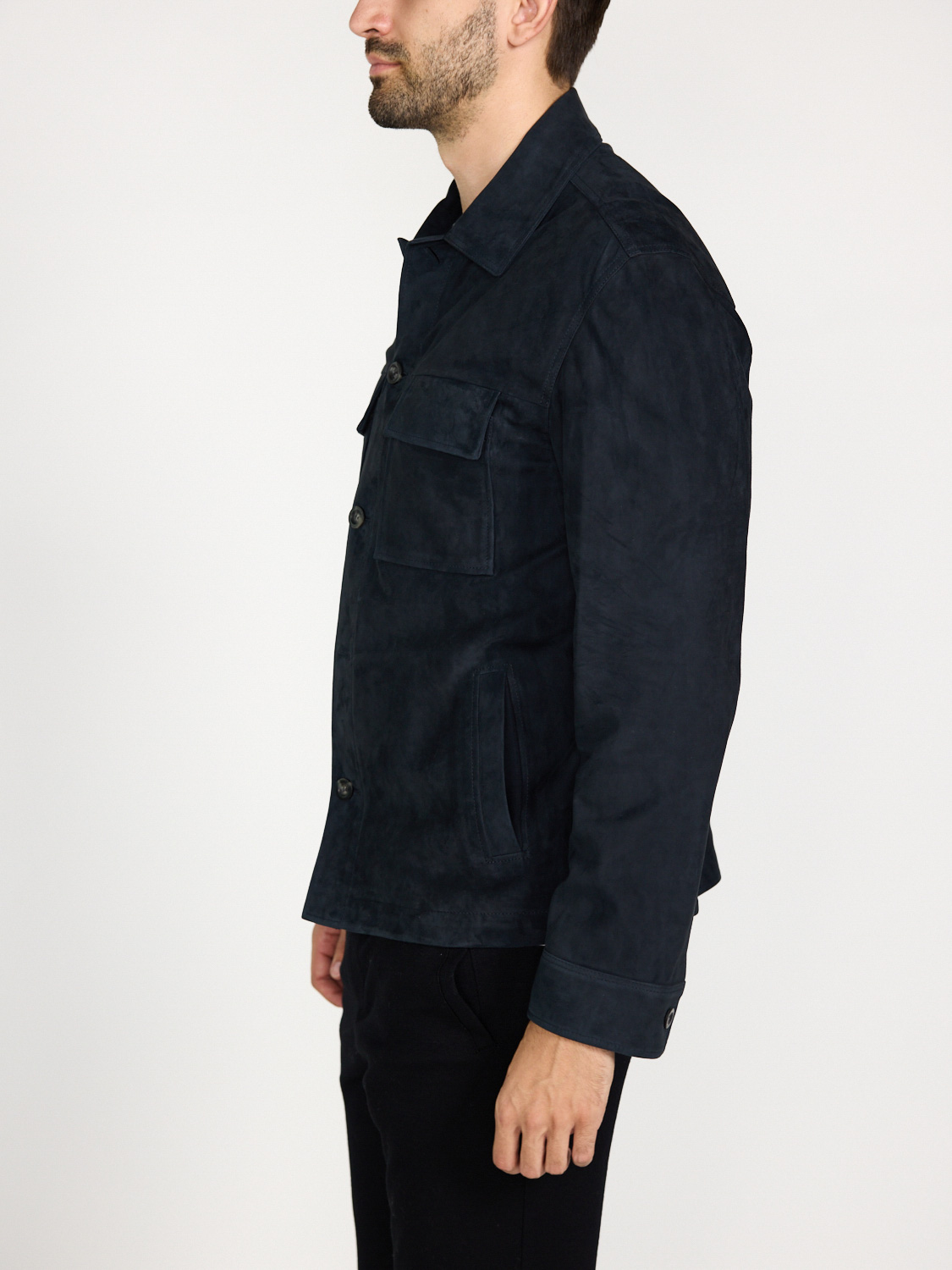 Arma Western shirt made of suede  blue 48