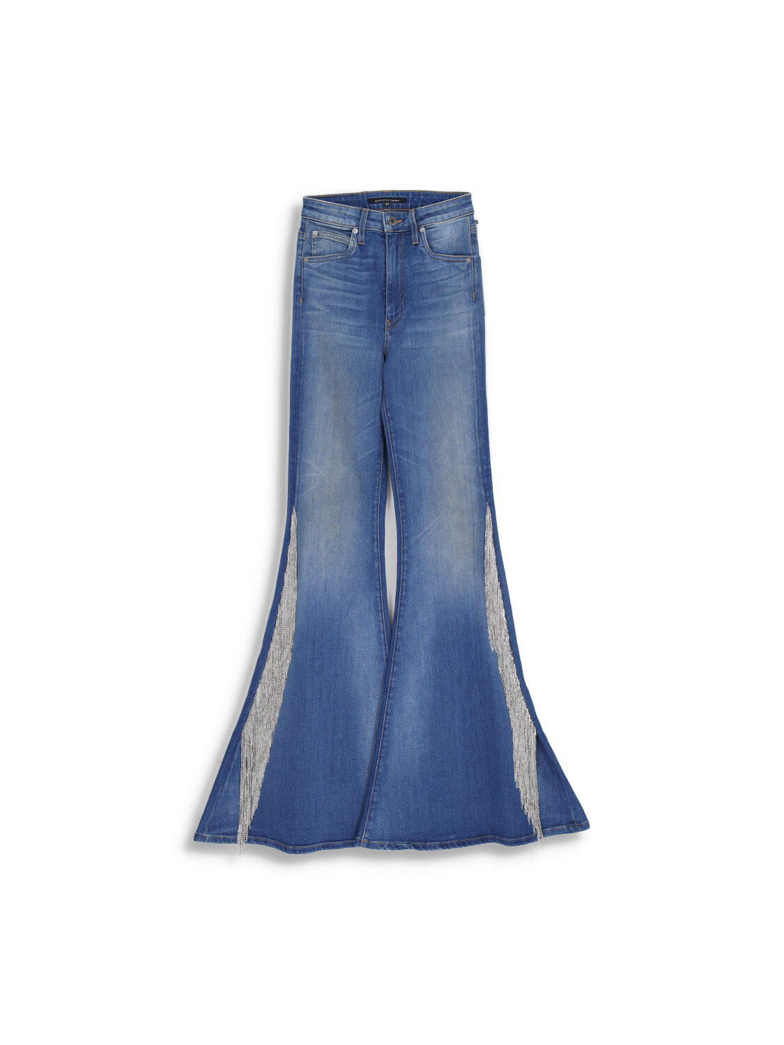 Heidi - Low-waist Jeans-Schlaghose mit Glitzer Fransen-Details von