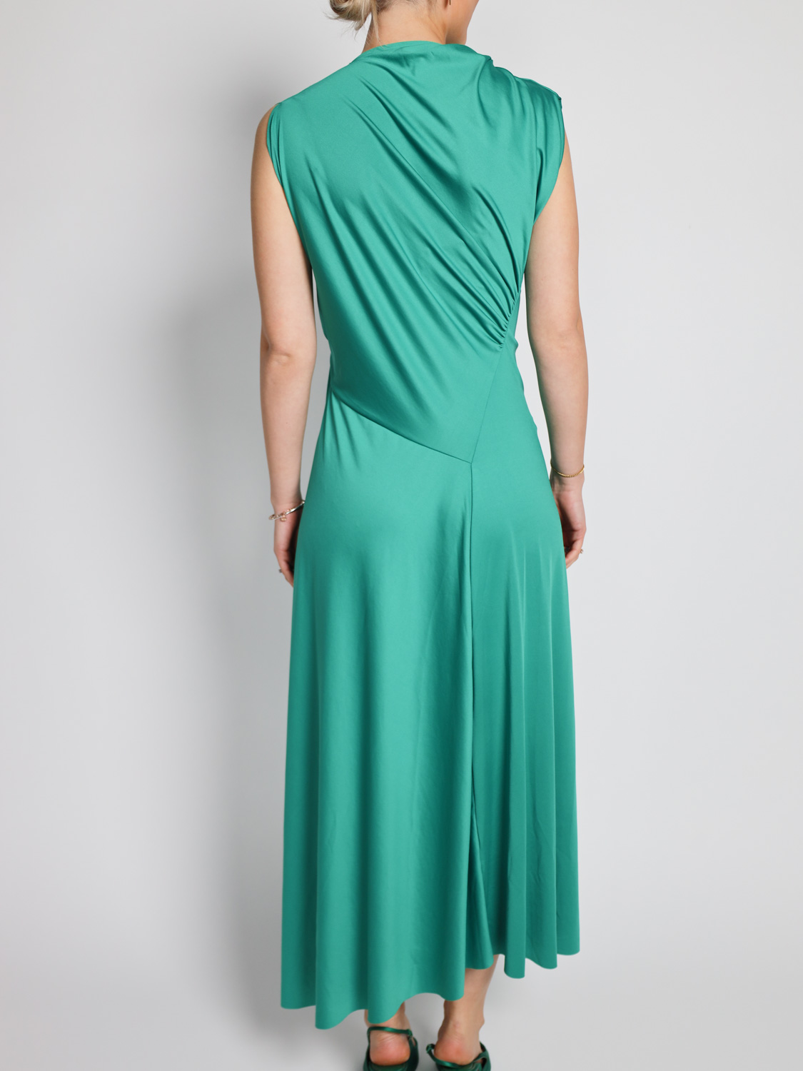 Victoria Beckham Asymmetric draped midi dress   green 36