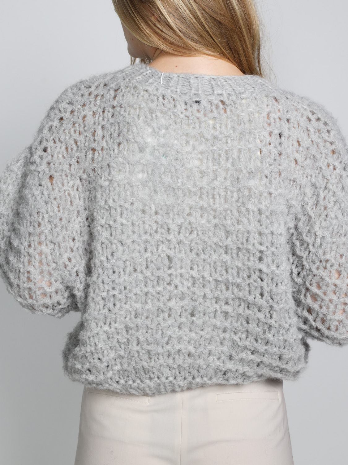 Maiami Alpaca Puffy – chunky knit sweater  grey S/M