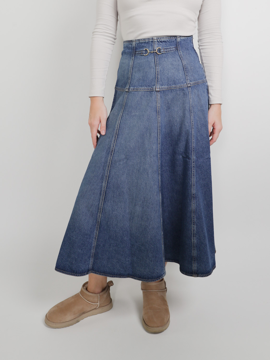 Ulla Johnson The Brigitte – Denim Maxirock   blau 34