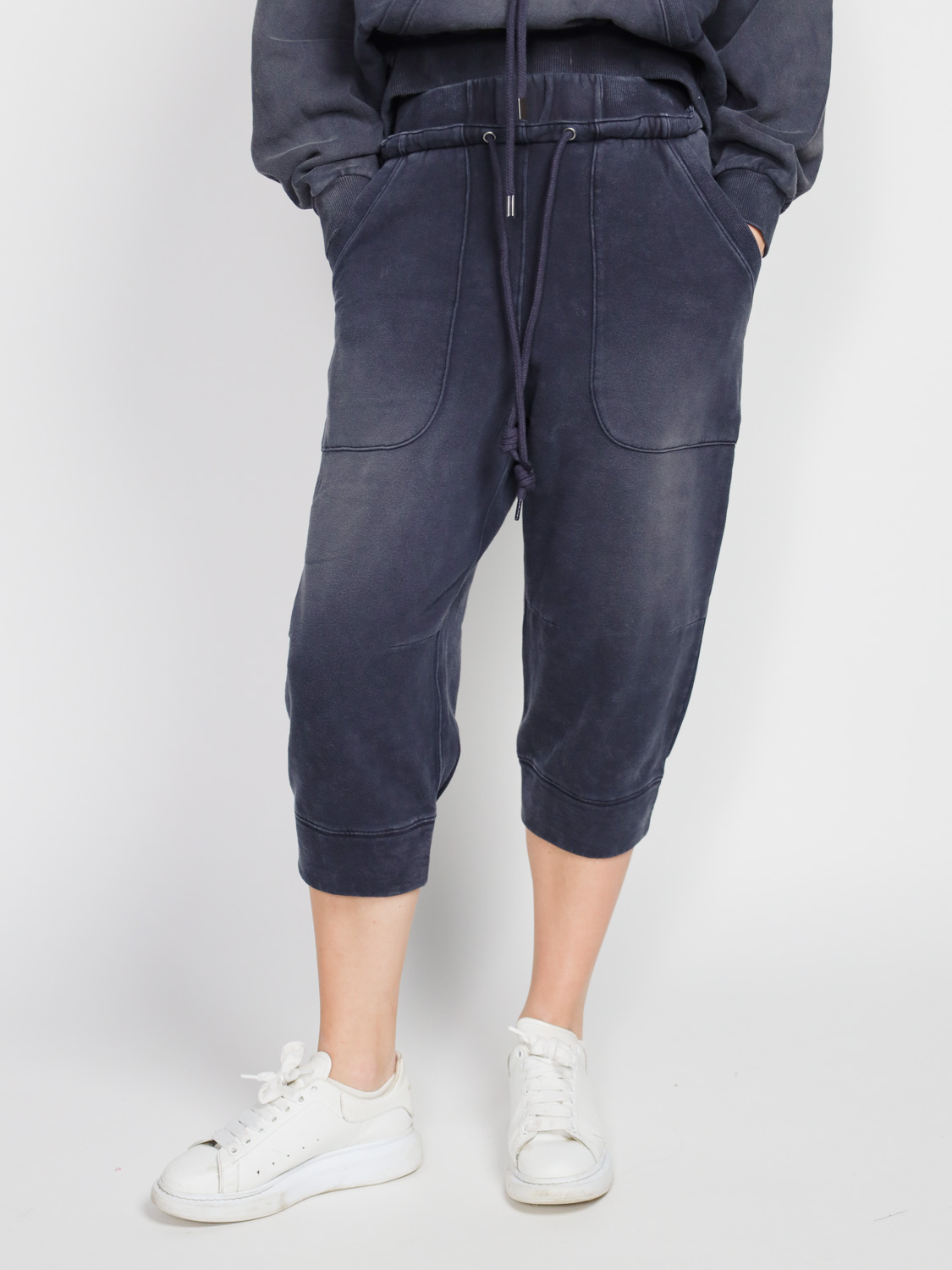 R13 Deconstructed - cropped sweatpant  navy S