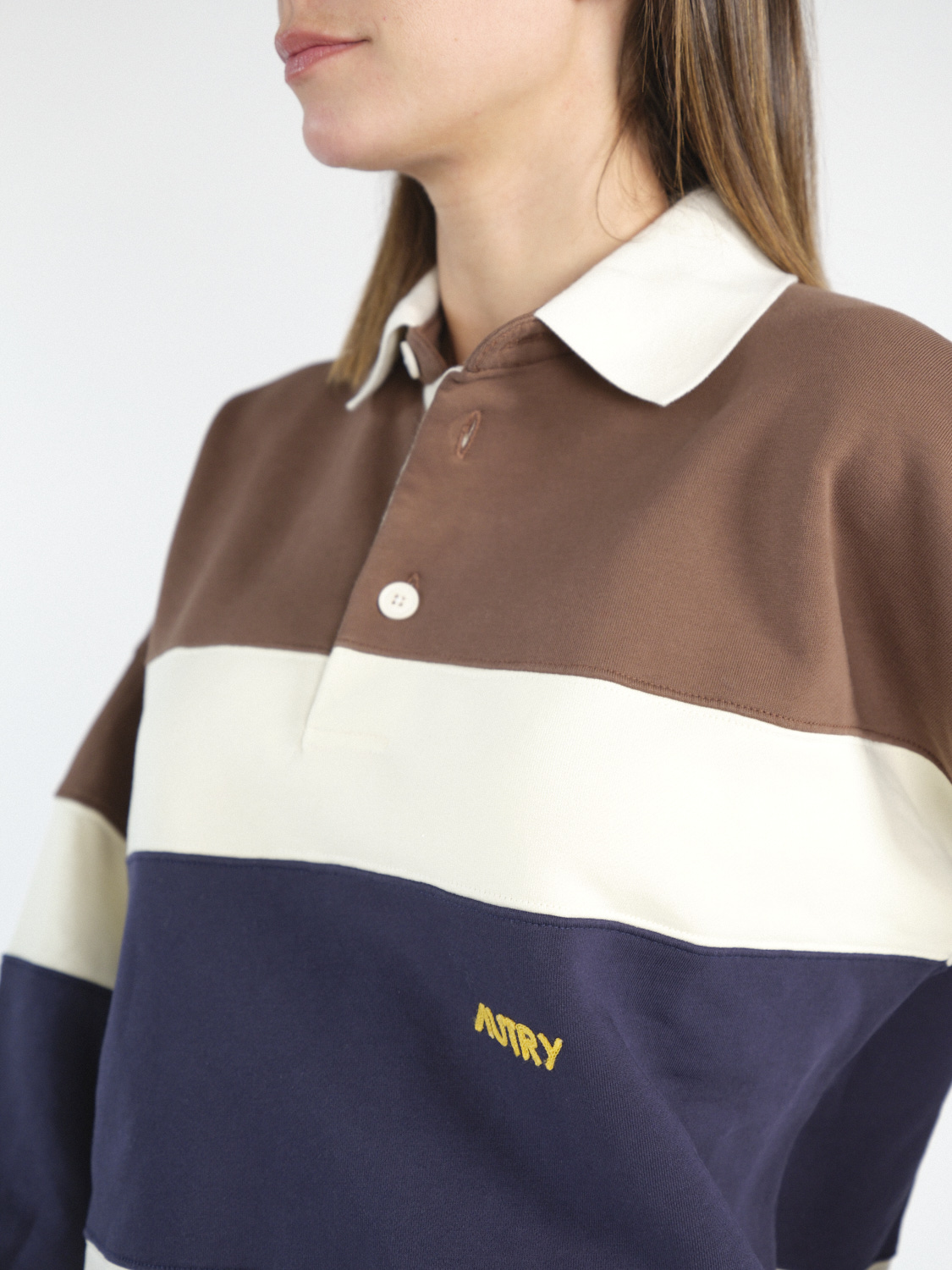 Autry Gestreifter Polo-Pullover   marrón L