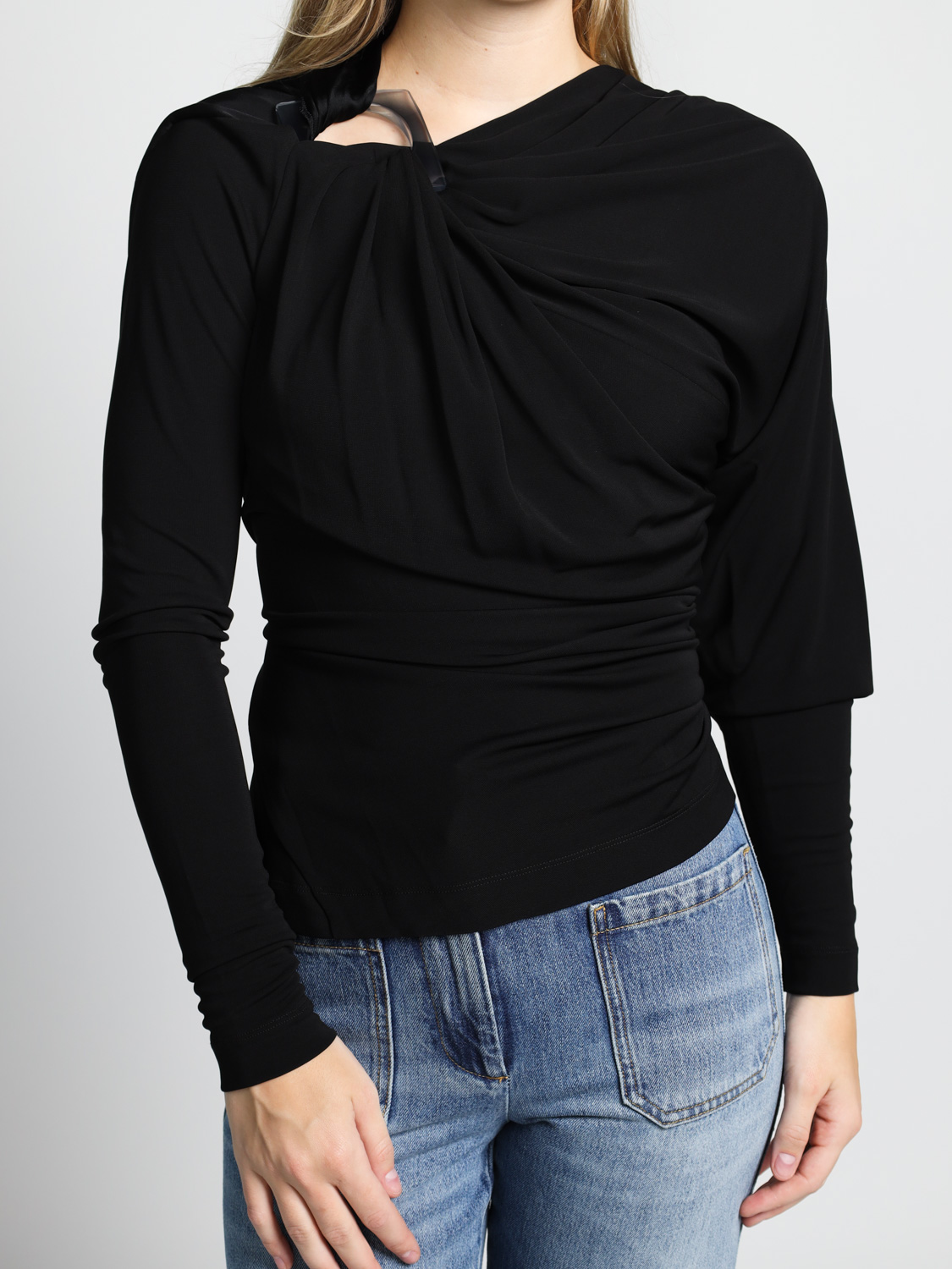 Victoria Beckham Drapiertes Jersey-Oberteil   negro 38