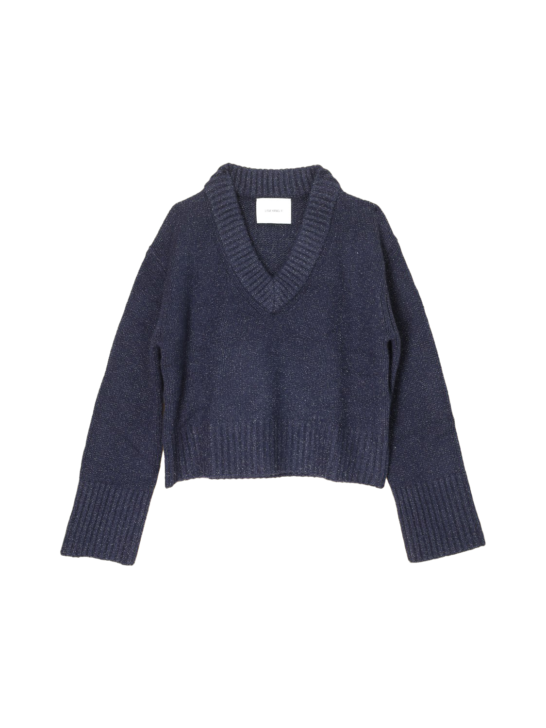 Lisa Yang Aletta - Textured cashmere silk sweater  navy 36