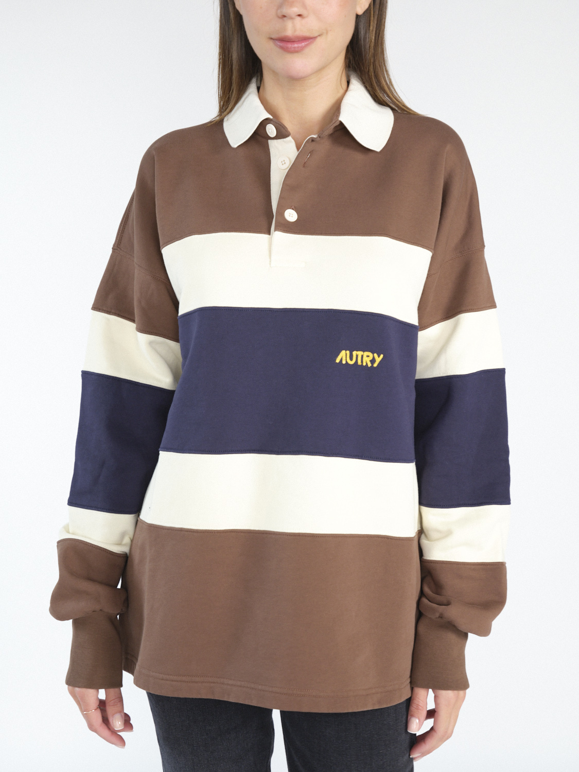 Autry Gestreifter Polo-Pullover   marrone XS