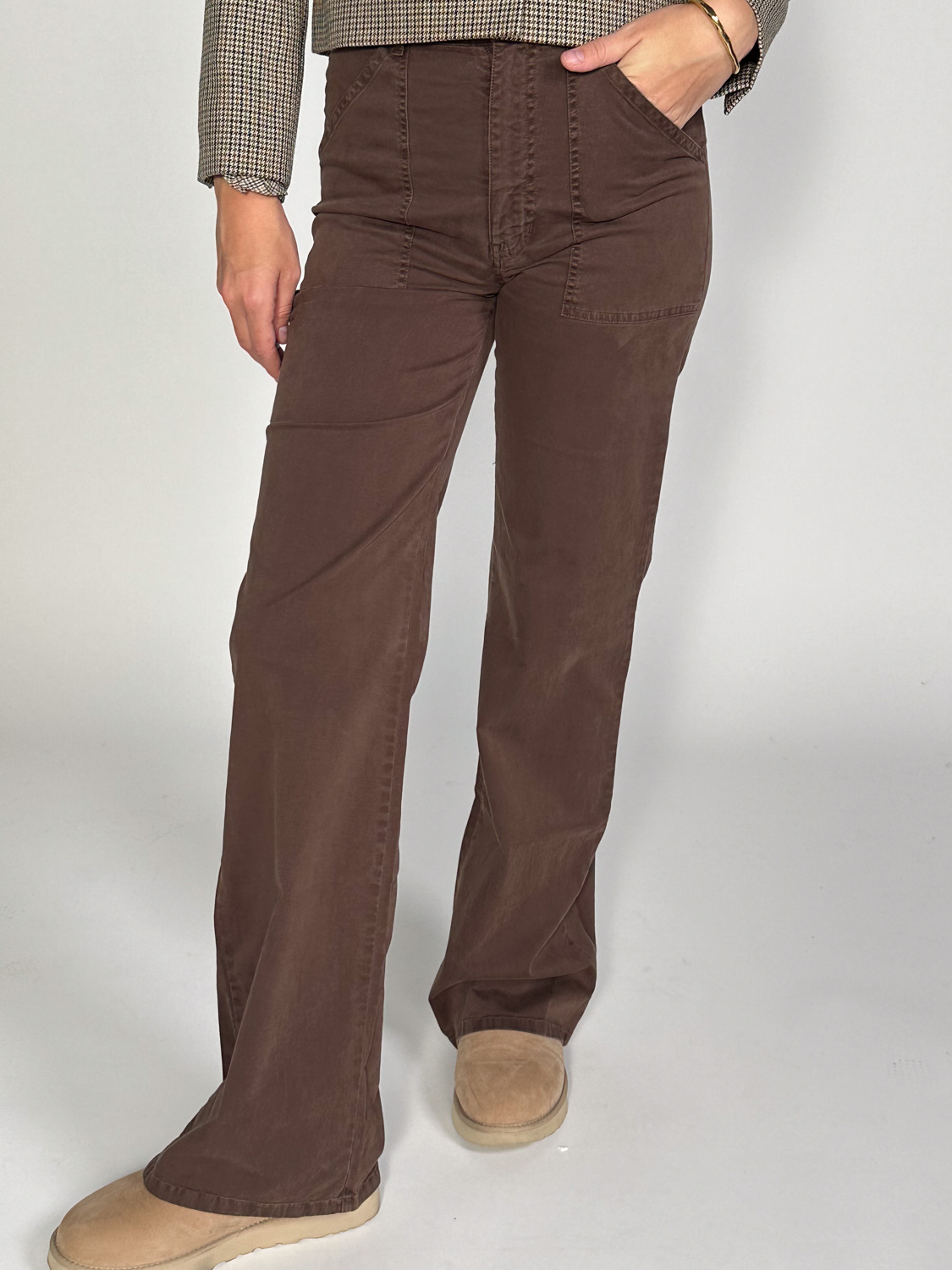 Nili Lotan Quentin – Wide-leg denim made from twill cotton  brown 34