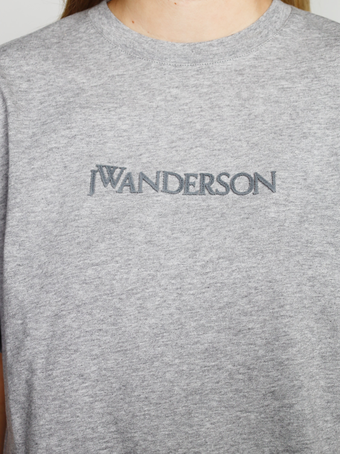 JW Anderson Melliertes T-Shirt mit Logo   grau S