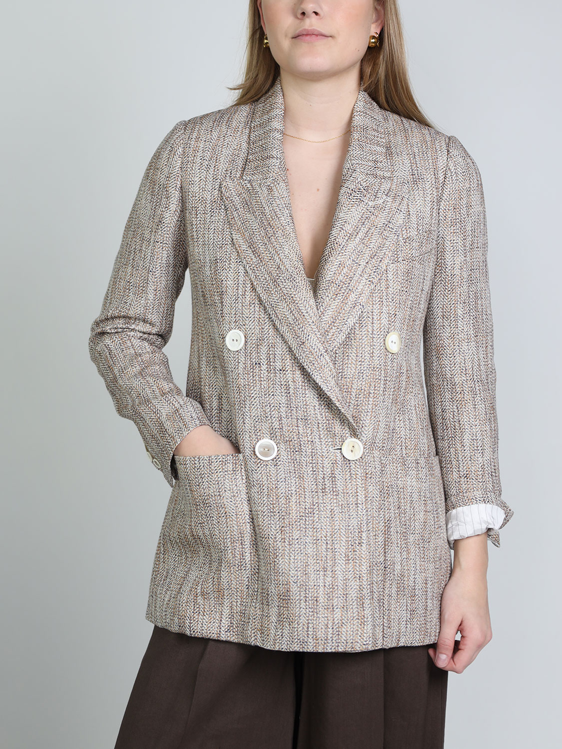 Lorena Antoniazzi Blazer in tweed look   camel 34