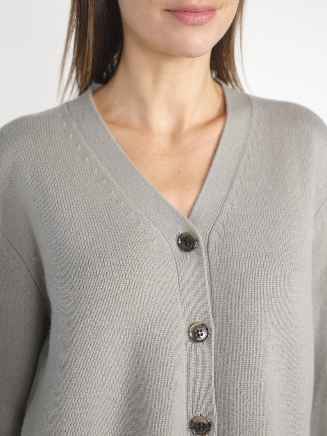 Lisa Yang Marion –  Kurzer Cashmere-Cardigan   hellgrau 34