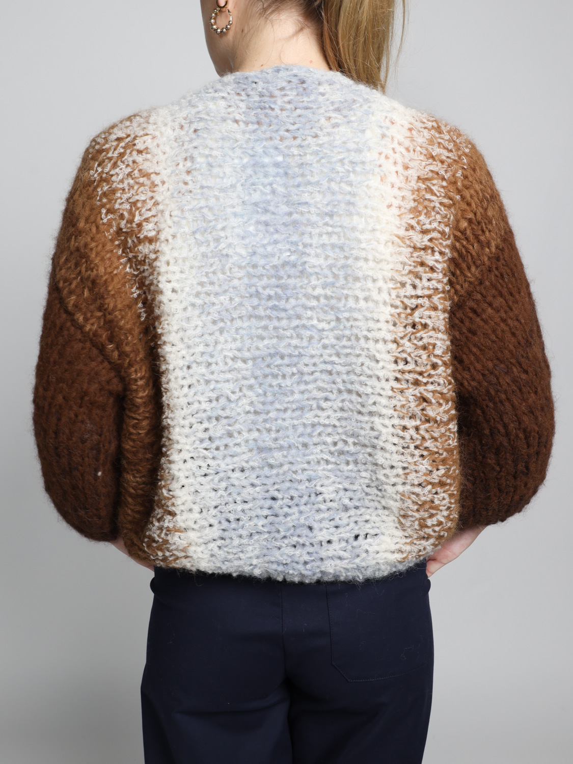 Maiami Boucle Ombre – Alpaca bomber cardigan  multi S/M