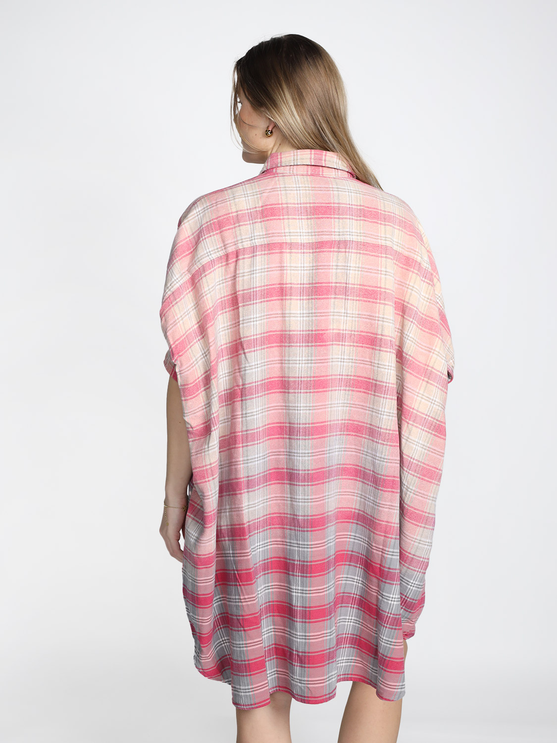 R13 Plaid Oversizedc Boxy - Hemd aus Baumwolle pink Taille unique