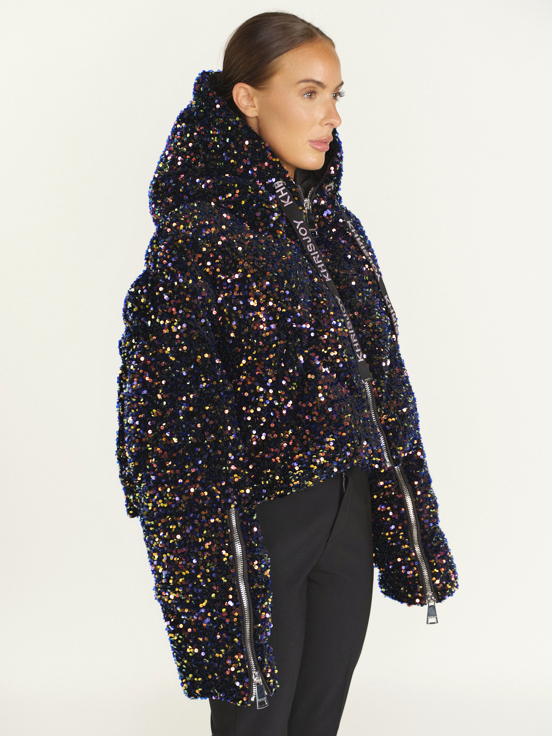 Khrisjoy Puff Khris crop Night - Veste tampon avec paillettes   multicolore M/L