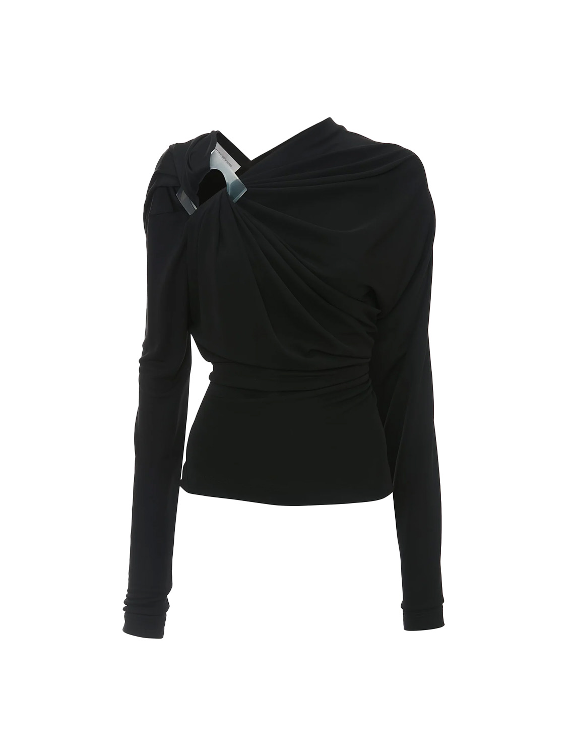 Victoria Beckham Drapiertes Jersey-Oberteil   36 schwarz