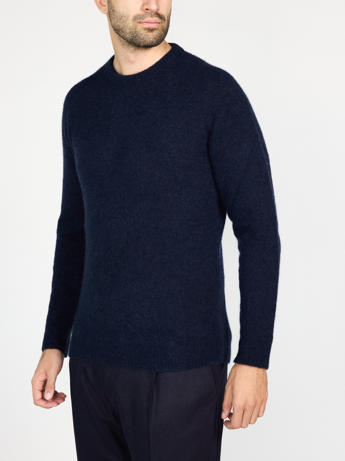 Roberto Collina Pullover aus Cashmere-Seide-Mix   marine 52