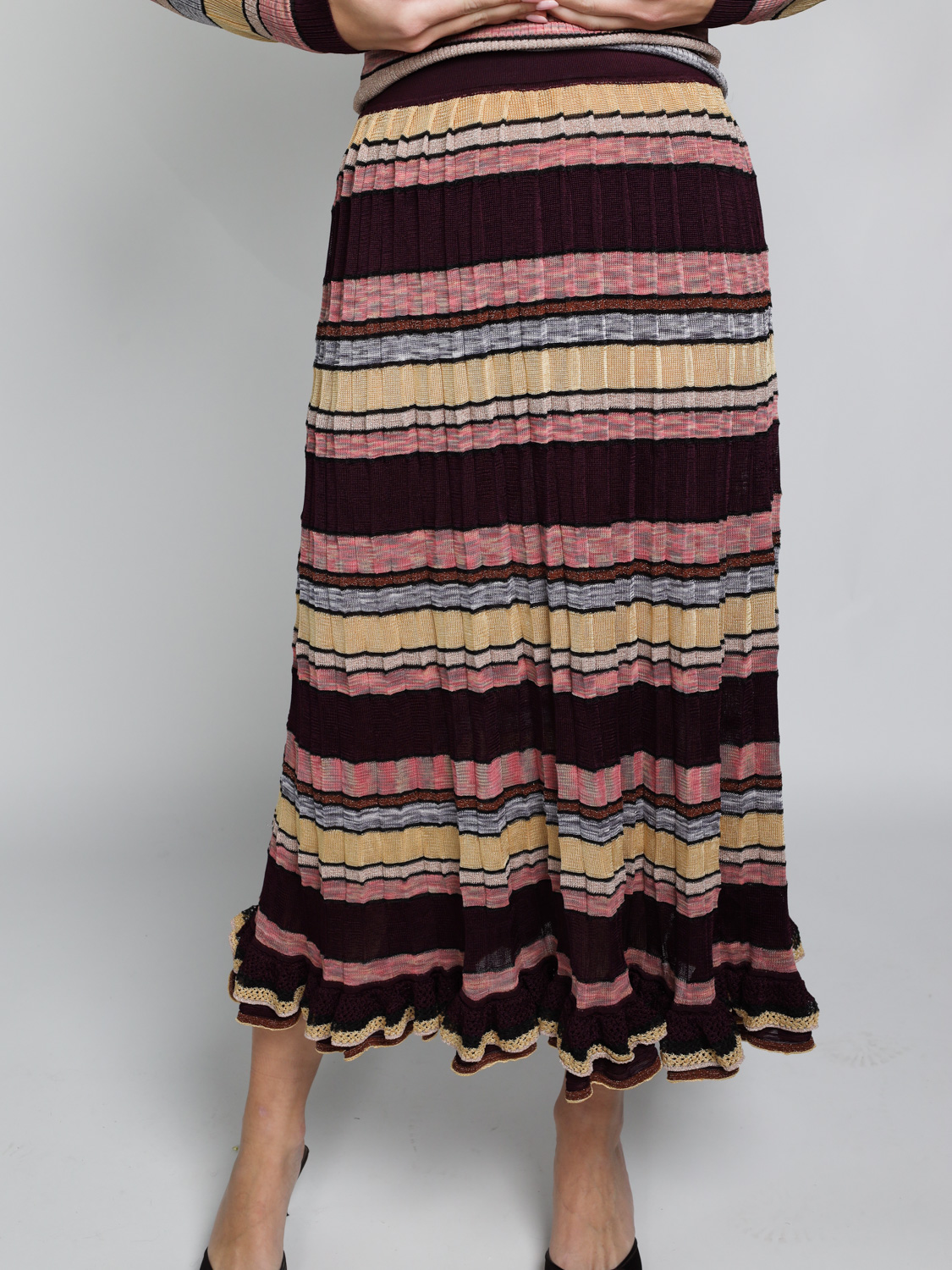 Ulla Johnson Seraphine striped skirt with lurex details  mehrfarbig L