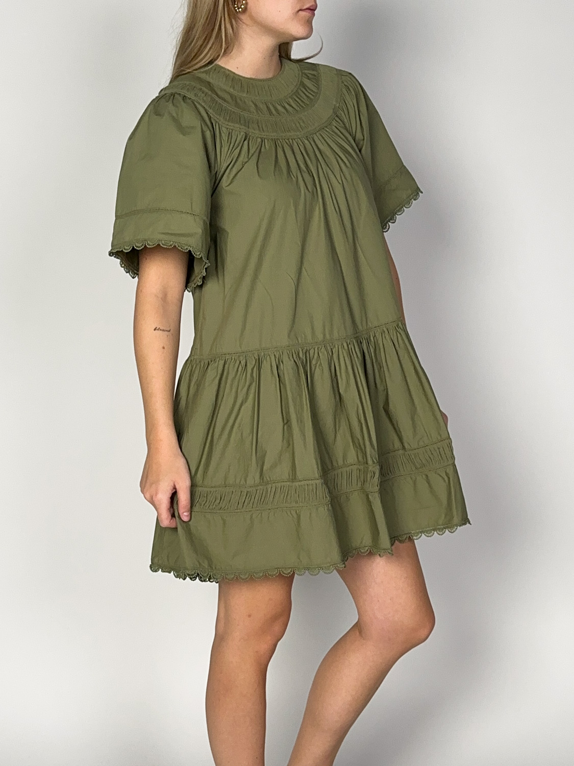 Ulla Johnson Oumi – Minikleid aus Baumwoll-Popelin  green 34