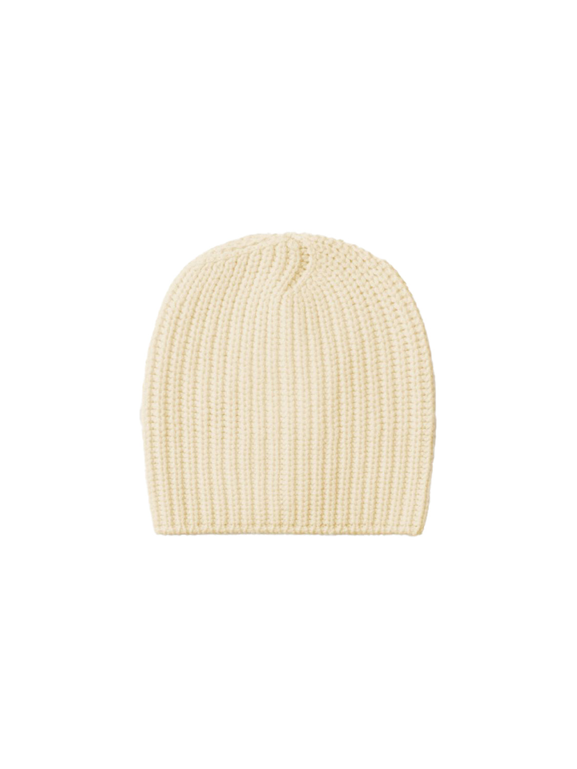 Rib knit cashmere hat 