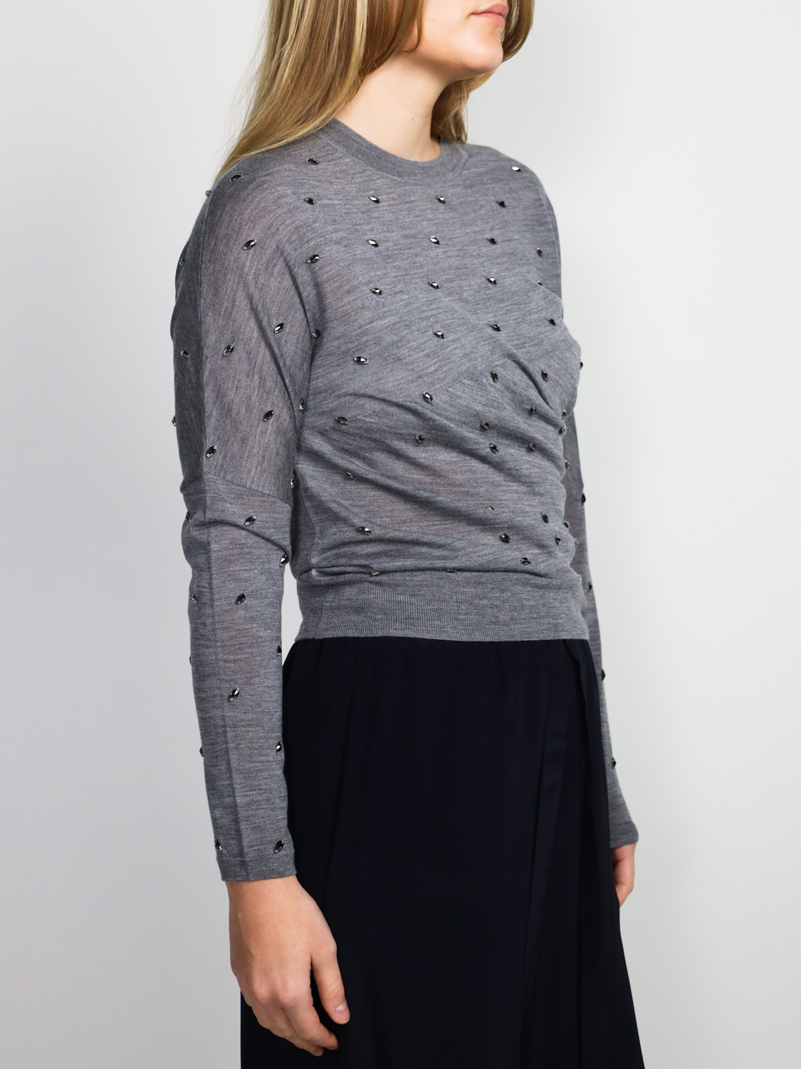 Odeeh Sweater with rhinestones  grey S