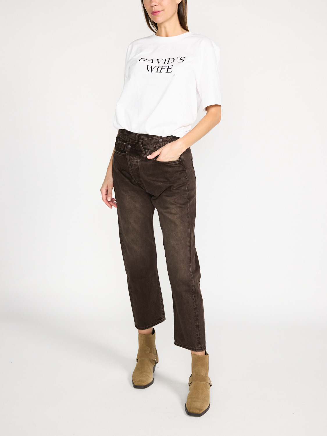 Victoria Beckham Davids Wife - Slogan Tee bianco M